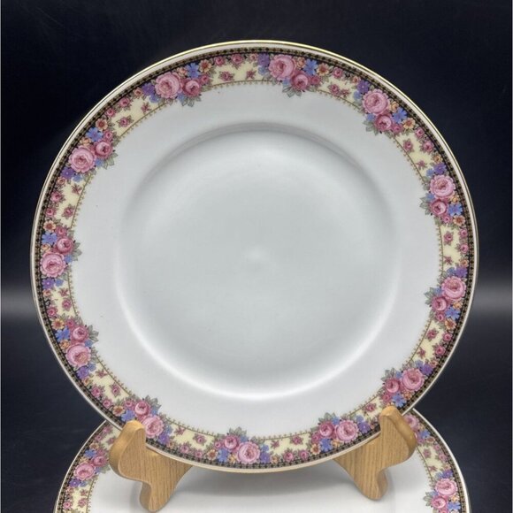Edelstein Bavaria 2471 White Pink Floral Gold Edge 10” Dinner Plates Set Of 4 - Picture 2 of 6